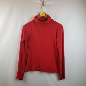 Zena Essentials Womens Long Sleeve Turtleneck Red